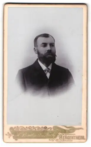 Fotografie H. Bindseil`s Nachf., Mergentheim, Porträt eines eleganten Mannes mit Bart