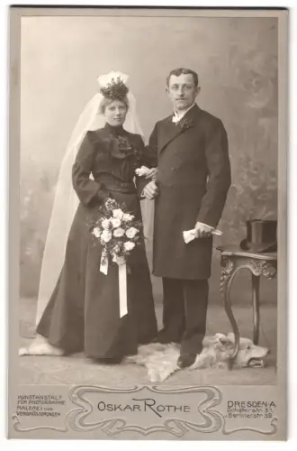 Fotografie Oskar Rothe, Dresden, Schäferstr. 37, Hochzeitsporträt eines Paares