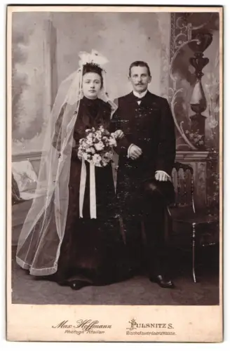 Fotografie Max Hoffmann, Pulsnitz, Bischofswerdaerstrasse, Hochzeitspaar