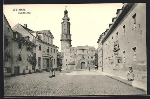 AK Weimar / Thür., Burgplatz
