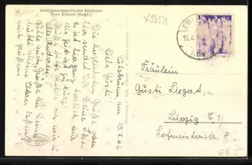 AK Erlabrunn / Erzgeb., Ortsansicht aus der Vogelschau