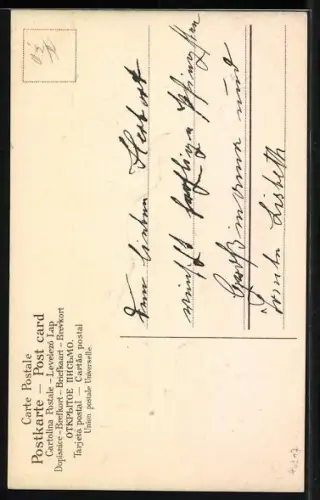 Künstler-AK Fröhliche Pfingsten, Mädchen mit blühenden Zweigen in den Händen