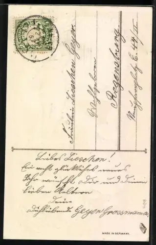 Präge-AK Kinder schmücken Kalenderblatt, Prosit Neujahr