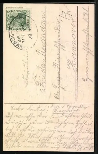 Künstler-AK Kleiner Junge mit Körben voller Blumen, Herzlichen Glückwunsch zum Geburtstage