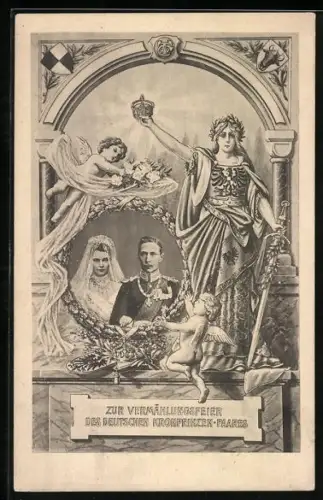 AK Erinnerung an Vermählung von Kronprinz Friedrich Wilhelm und Kronprinzessin Cecilie