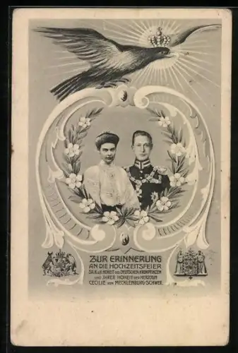 AK Hochzeitsfeier des Deutschen Kronprinzen mit Herzogin Cecilie von Mecklenburg.Schwerin
