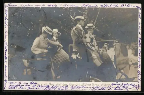 AK Die erste Ausfahrt des Kronprinzlichen Brautpaares, Kronprinz Wilhelm von Preussen
