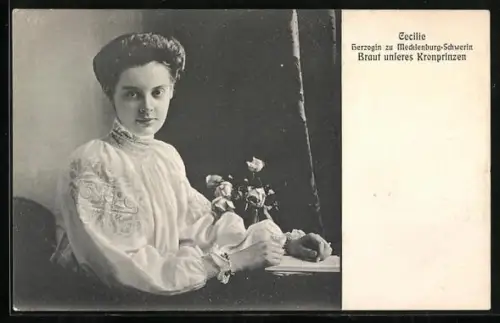 AK Cecilie Herzogin zu Mecklenburg-Schwerin, Braut des Kronprinzen