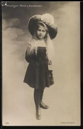 AK Prinzessin Marie von Rumänien mit Hut