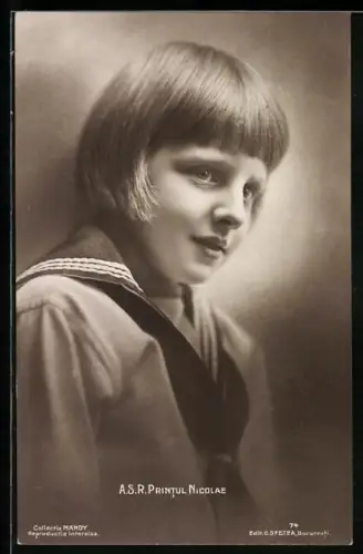 AK Portrait A.S.R. Printul Nicolae von Rumänien