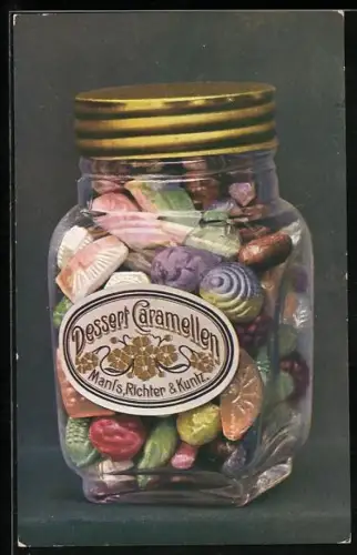 AK Caramellen von Manss, Richter & Kuntz, Süssigkeiten-Reklame