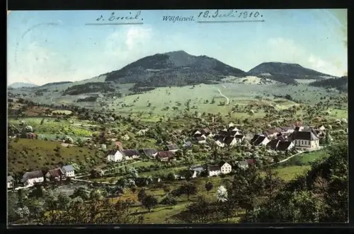 AK Wölflinswil, Teilansicht mit Bergen