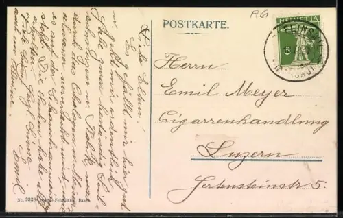 AK Wölflinswil, Teilansicht mit Bergen