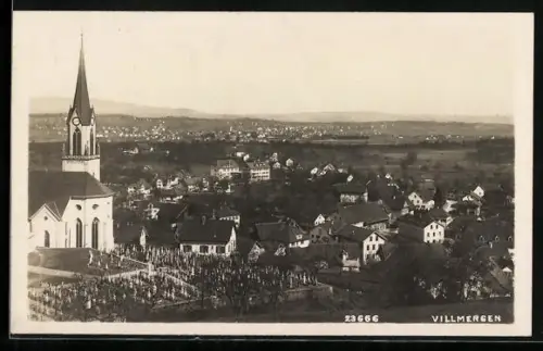 AK Villmergen, Teilansicht mit Kirche