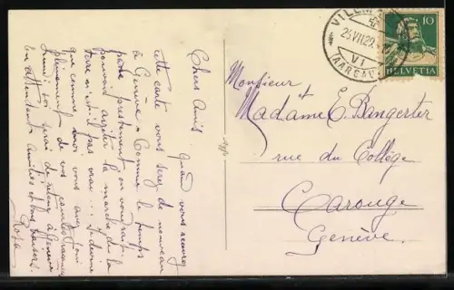 AK Villmergen, Teilansicht mit Kirche