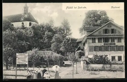 AK Flühli bei Sachseln, Kaplanei und Gasthaus Flüeli