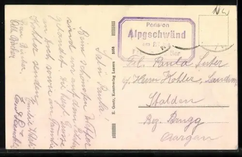 AK Hergiswil, Panorama mit Pension Gschwänd