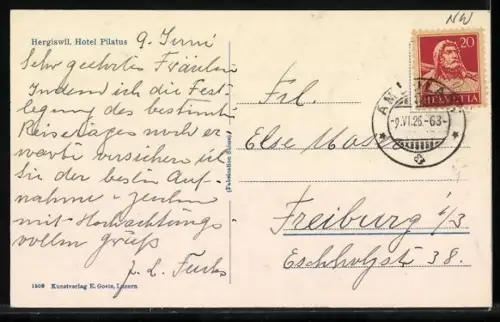 AK Hergiswil, Ortsansicht mit Hotel Pilatus