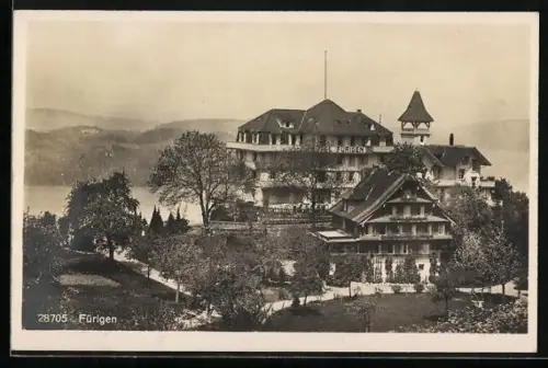 AK Fürigen, Ortspartie mit Hotel