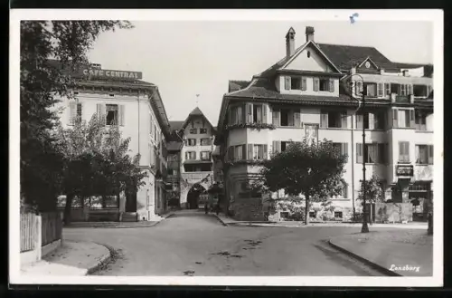 AK Lenzburg, Strassenpartie mit Cafe Central