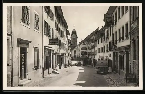 AK Eglisau, Strassenpartie mit Blick zum Gasthof Hirschen