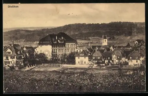 AK Dietikon, Ortspartie aus der Vogelschau