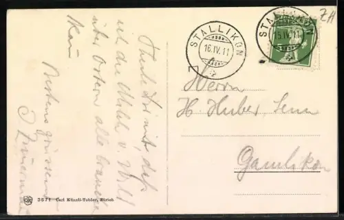 AK Stallikon, Berghaus Baldern mit Blick auf die Stadt