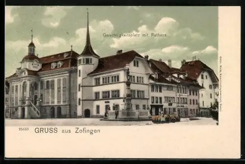 AK Zofingen, Gerechtigkeitsplatz mit Rathaus