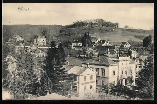 AK Zofingen, Ortsansicht aus der Vogelschau