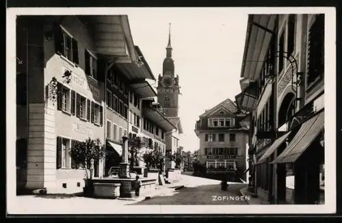 AK Zofingen, Strassenpartie mit Gasthaus