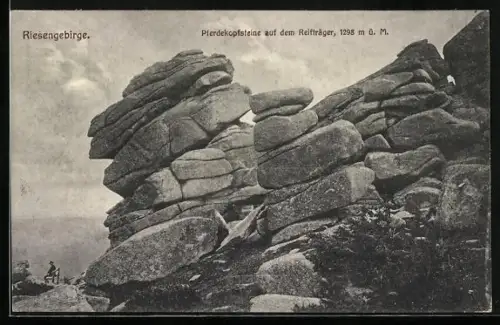 AK Pferdekopfsteine auf dem Reifträger im Riesengebirge