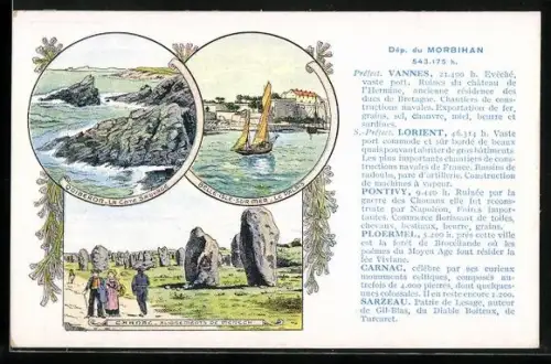 Künstler-AK Alignements de Meneck, La Cote Sauvage, Belle Isle sur Mer