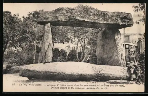 AK Saint-Nazaire, Dolmen Trilithe classe dans les monuments historiques