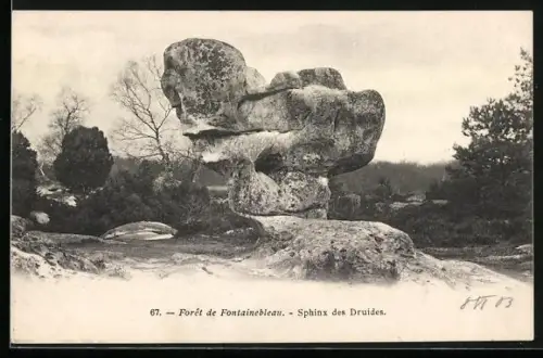 AK Sphinx des Druides, Forêt de Fontainebleau