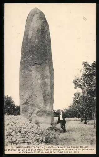 AK Dol-de-Bretagne, Menhir au Champ Dolent