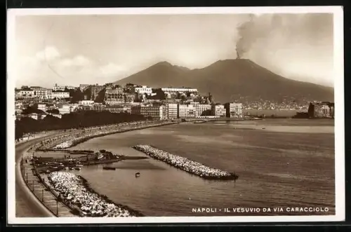 AK Napoli, Il Vesuvio da Via Caracciolo