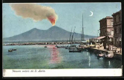AK S. Lucia, Vesuvio veduto da S. Lucia
