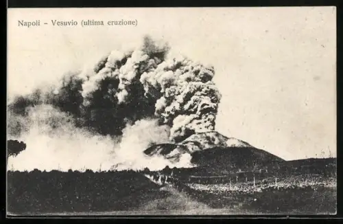 AK Napoli, Vulkanausbruch des Vesuvio
