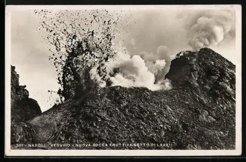 AK Napoli / Neapel, Vesuvio, Vulkanausbruch