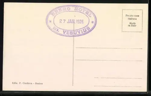AK Vesuvio, Il Cratere centrale con correnti laviche da Sud, 1924