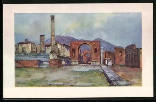 Künstler-AK Pompei, Tempio di Giove