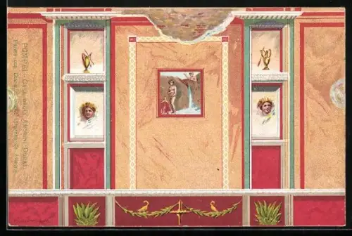 AK Pompei, Casa degli Amorini Dorati, Parete con Diana al bagno sorpresa da Atteone