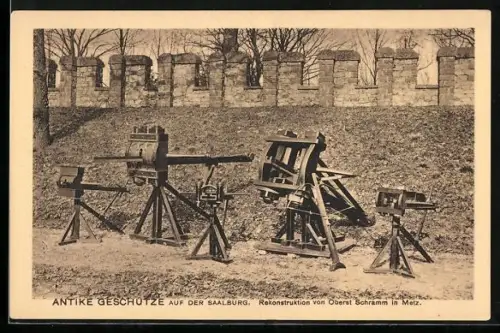 AK Saalburg / Taunus, Antike Geschütze