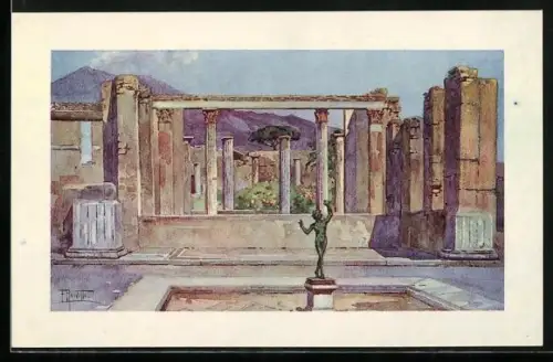 Künstler-AK Pompei, Casa del Fauno