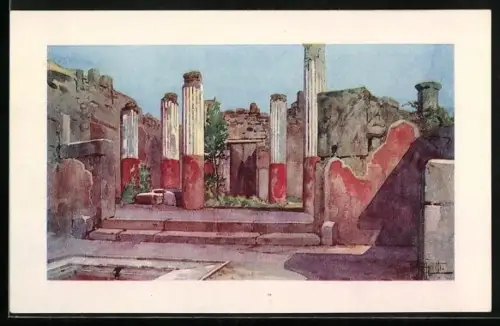Künstler-AK Pompei, Casa di Tritolemo