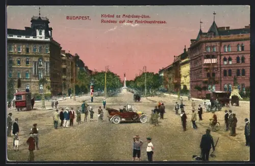 AK Budapest, Rondeau auf der Andrassystrasse