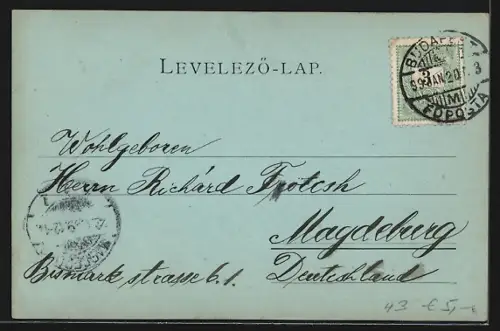 Mondschein-AK Budapest, Margarethen-Bad auf der Insel