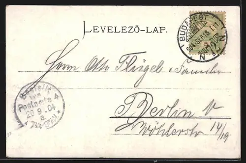 AK Budapest, Matthiaskirche mit Strasse