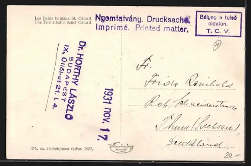 AK Budapest, Hotel St. Gellert