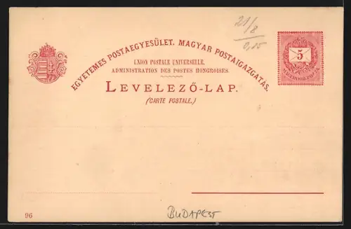 Lithographie Budapest, Franz-Josef-Platz mit Akademie, Akademie-Gebäude